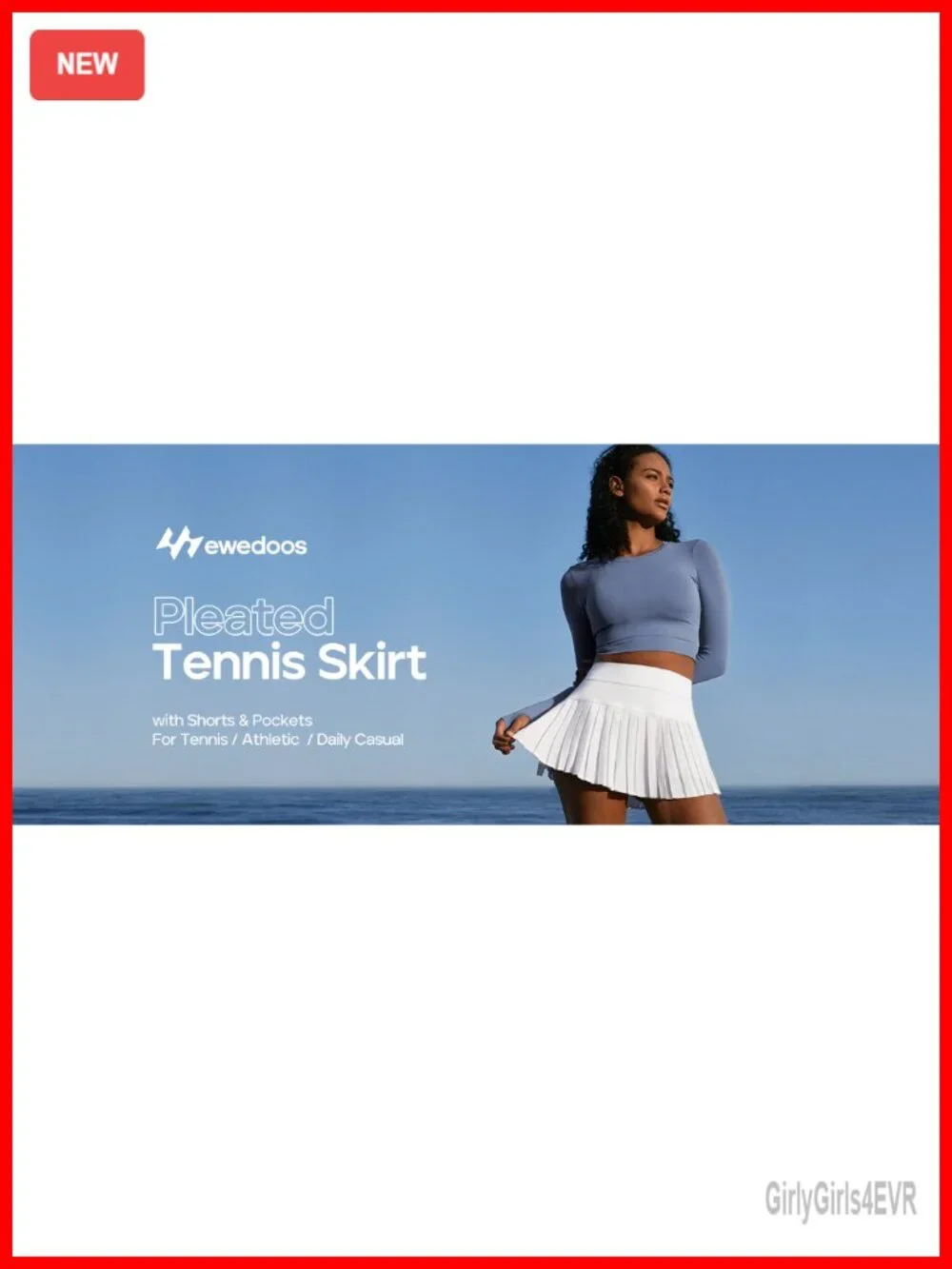 Pleated Tennis Skirt with Built-in Shorts, High Waist Athletic Skort, Pockets